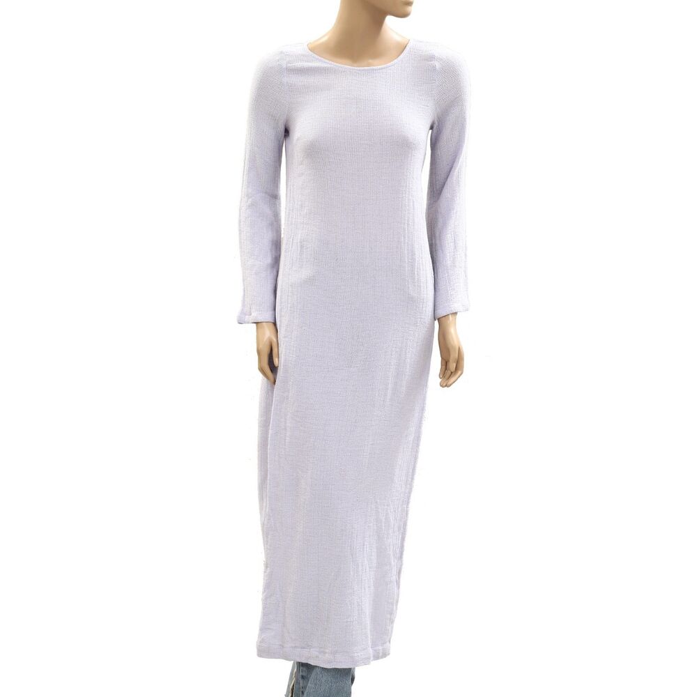Free People Free-Est Stroll In The Sun Maxi Top Long Sleeve Cotton Blue S 287044 - Picture 3 of 8